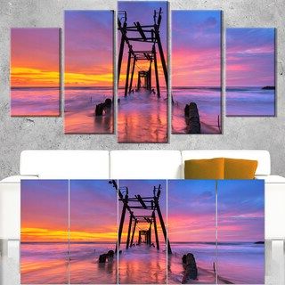 Pier Wall Art In Most Popular Shop Beach With Blue Waters And Wood Bridge – Sea Pier Wall Art Canvas (View 14 of 15)