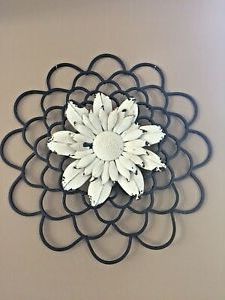 Popular Black Metal Wall Decor With Crafted Distressed White Flower Center In Crestview Bloom Wall Art (View 5 of 15)