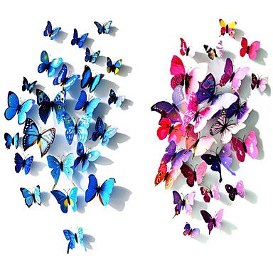 Popular Pvc Three Dimensional Simulation Butterfly Wall Stickers Wall For Latest Dimensional Wall Art (View 1 of 15)