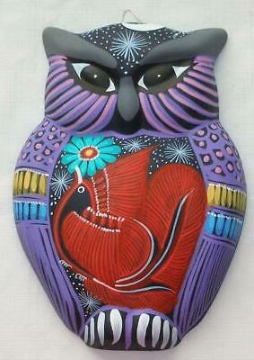 Preferred Dimensional Wall Art Within Hand Painted Talavera Clay Owl 7" Dimensional Wall Art Hanging Decor (View 4 of 15)