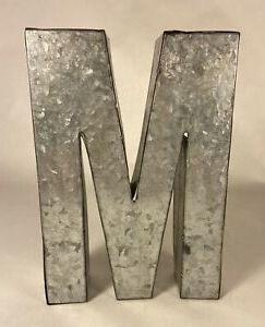 Preferred Industrial Metal Wall Art With Rustic Galvanized Metal Letter M  (View 12 of 15)