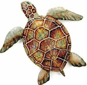 Preferred Turtles Wall Art Pertaining To Beautiful Capiz Shell Metal Wall Art Decor Brown Colored Sea Turtle  (View 2 of 15)