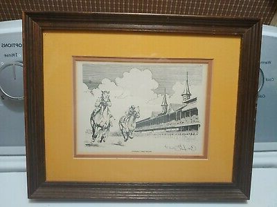Rare Cecil Highley Louisville Kentucky Derby Signed Framed Wall Art Intended For 2017 Derby Wall Art (View 12 of 15)