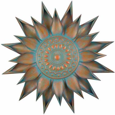 Recent 34" Patina Bloom Metal Wall Decor And Outdoor Art In Sunflower Metal Framed Wall Art (View 9 of 15)