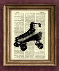 Recent Derby Wall Art With Regard To Roller Derby Skate Beautifully Upcycled Vintage Dictionary Page Book (View 1 of 15)