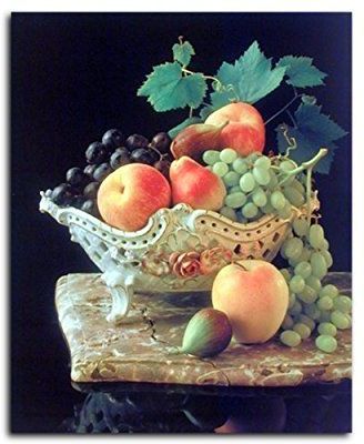 Recent Fruit Grapes & Apple In Bowl Still Life Kitchen Wall Decor Art Print Intended For Grapes Wall Art (View 10 of 15)
