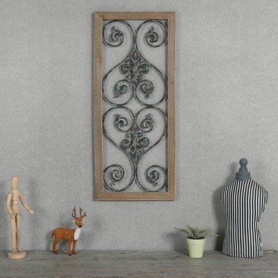 Rectangular Wall Art With Regard To Most Recent Fleur De Lis Living Rectangular Wood And Metal Scroll Wall Décor (View 1 of 15)