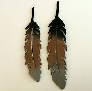 Rustic Feathers Metal Wall Art Southwest Design Hand Painted Black Intended For Well Liked Black Antique Silver Metal Wall Art (View 8 of 15)