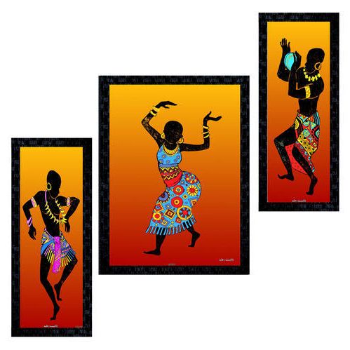 Set Of 3 Modern Art African Dancing Framed Wall Painting At Rs 299 With Regard To Trendy Dancing Wall Art (View 1 of 15)
