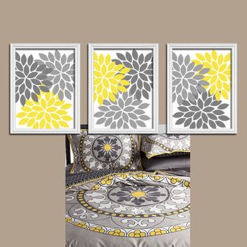 Shop Gray And Yellow Artwork On Wanelo In Recent Yellow Bloom Wall Art (View 4 of 15)