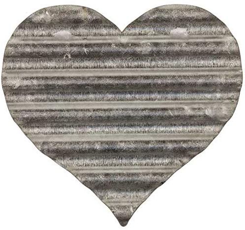 Small Corrugated Galvanized Metal Heart Wall Decor – Walmart Inside Best And Newest Small Metal Wall Art (View 2 of 15)