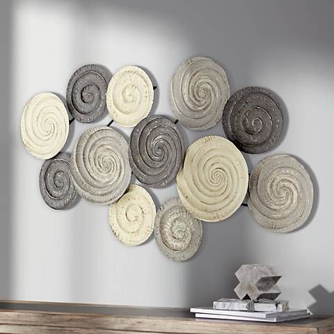 Spiral Circles 49 1/2" Wide Painted Metal Wall Art (View 4 of 15)