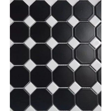 Square Black Metal Wall Art Regarding Newest Matte Black Ceramic Otcagon Tile (View 9 of 15)
