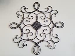 Square Brass Wall Art With Widely Used Amazon: Square Scrolled Metal Wall Medallion Decor: Home & Kitchen (View 3 of 15)