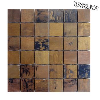 Square Bronze Metal Wall Art In Preferred Ksl8851 Bronze Bruch Metal Wall Art Copper Mosaic Tile – Buy Copper (View 3 of 15)