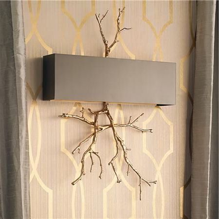 Square Bronze Metal Wall Art Inside Most Up To Date Sculptural Twig Wall Sconce (View 8 of 15)