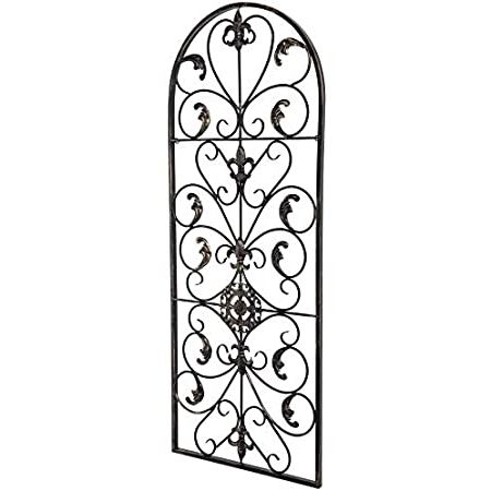 Square Bronze Metal Wall Art Within Recent Amazon: Kchex Arched Wrought Black Iron Wall Art Sculpture Vintage (View 10 of 15)