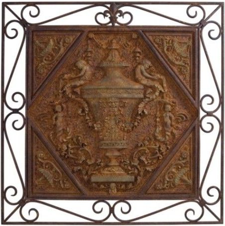 Square Metal Wall Art Pertaining To Best And Newest Cbk Styles 64516 Antiquity Collection Wall Decor Embossed Urn On Square (View 14 of 15)