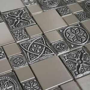 Stainless Steel Metal Mosaic Tile For Kitchen Backsplash Fireplace Intended For Preferred Stainless Steel Metal Wall Sculptures (View 13 of 15)
