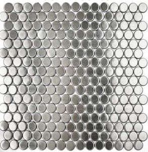 Stainless Steel Penny Round Tile Regarding Widely Used Round Gray Disc Metal Wall Art (View 14 of 15)
