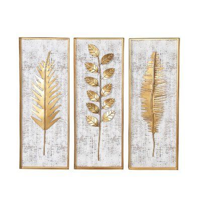 Swirly Rectangular Wall Art Within Widely Used Everly Quinn Goodfellow 3 Piece Rectangular Metal Wall Decor Set (View 9 of 15)