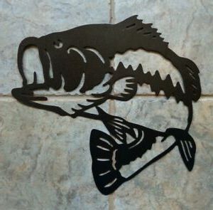 Textured Metal Wall Art Regarding Latest Large Mouth Bass Fish Plasma Cut Metal Wall Art Black Textured Finish (View 3 of 15)