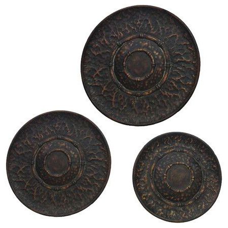Textured Metal Wall Art With Regard To Most Recently Released Set Of Three Circular Metal Wall Discs With Textured Detail (View 9 of 15)