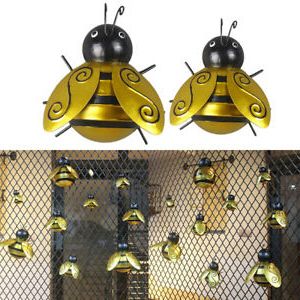 Trendy 2Pcs Metal Art Bumble Bee Backyard Garden Accents Wall Ornament Medium With Large Wall Decor Ornaments (View 2 of 15)