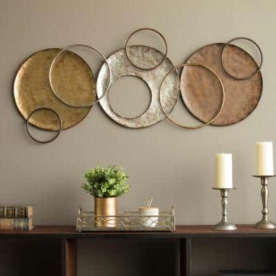 Trendy Brushed Gold Wall Art Pertaining To Wall Sculptures – Wall Accents – The Home Depot (View 15 of 15)