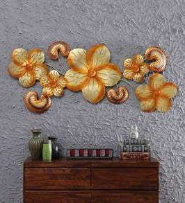 Trendy Buy Gold Metal Flower Wall Artmalik Design Online – Floral Metal Intended For Gold And Silver Metal Wall Art (View 11 of 15)