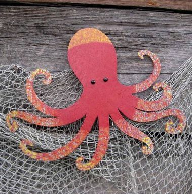 Trendy Handmade Metal Wall Art Throughout Hand Crafted Handmade Upcycled Metal Octopus Wall Art Sculpture In Red (View 6 of 15)
