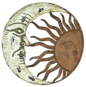 Trendy Moonlight Wall Art Within 20" Metal Sun And Moon Face Wall Plaque Celestial Garden Face Wall (View 2 of 15)