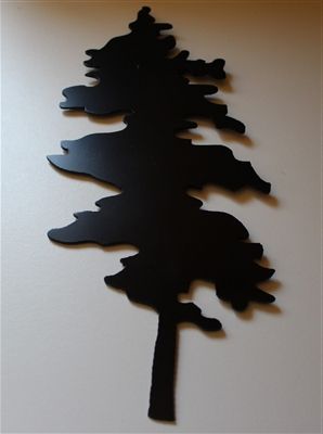 Trendy Pine Tree In Black Metal Wall Decor With Regard To Matte Blackwall Art (View 6 of 15)