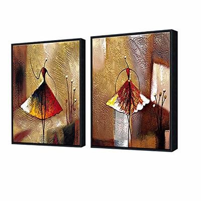 Trendy Wieco Art Black Framed Ballet Dancers 2 Pieces Modern Decorative In Dancers Wall Art (View 12 of 15)