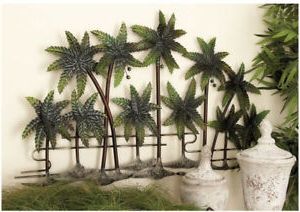 Tropical Palm Trees Wall Art Sculpture ~ Island Beach Green Metal Regarding Popular Palms Wall Art (View 11 of 15)
