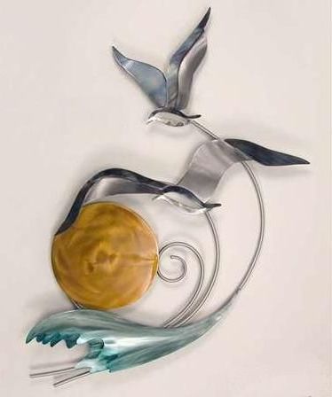 Tropical Wall Art, Abstract Metal Regarding Seagulls Metal Wall Art (View 14 of 15)