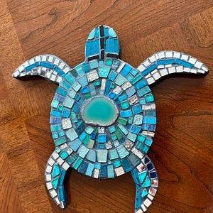 Turtles Wall Art For Well Known Mosaic Turtle Wall Hanging Logger Head Sea Art Blue Stained (View 13 of 15)