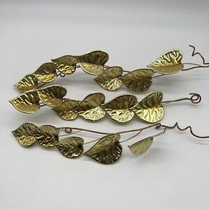 Vintage Home Interiors Brass Gold Metal Ivy Leaves Wall Decor Art Set Within Recent Gold And Silver Metal Wall Art (View 6 of 15)