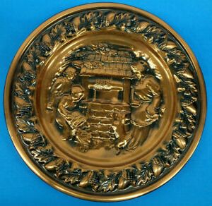 Vtg Coppercraft Guild Embossed Copper Wall Decor Plate Family At Well Intended For Most Up To Date Antique Silver Metal Wall Art Sculptures (View 2 of 15)