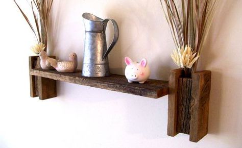 Wall Art With Shelves In Most Current Rustic / Reclaimed / Barn Wood Wall Shelfthebarnyardshop, $ (View 9 of 15)