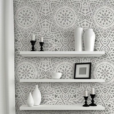 Wall Lace Decorative Stencil Madalyn Allover Reusable For Diy Wall Pertaining To Preferred Lace Wall Art (View 4 of 15)
