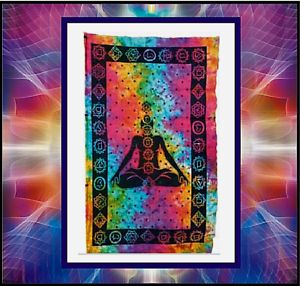 Well Known 54" X 86" Seven Chakra Tapestry Back Drop Meditation Throw Wall Hanging With Regard To Droplet Wall Art (View 8 of 15)