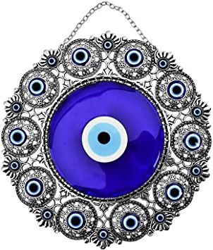 Well Known Amazon: Erbulus Turkish X Large Glass Blue Evil Eye Wall Hanging Intended For Large Wall Decor Ornaments (View 11 of 15)