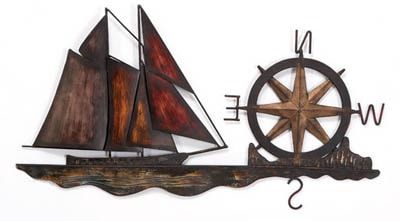 Well Known Lighthouse Wall Art Regarding Metal Wall Art Nautical – Globe Imports (View 6 of 15)