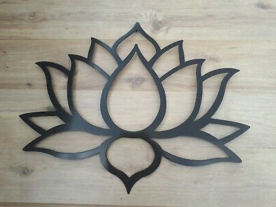 Well Known Lotus Flower Metal Art, Black, Wall Decor, 31" Wide And 23" Tall Inside Gold And Black Metal Wall Art (View 1 of 15)