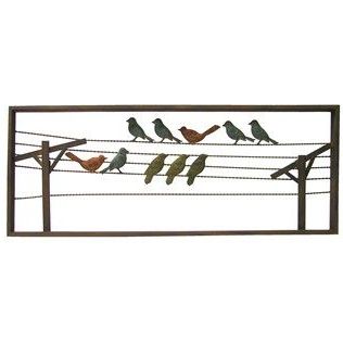 Well Known Multi Color Metal Wall Art Within Multi Color Birds On Wire Metal Wall Decor (View 13 of 15)