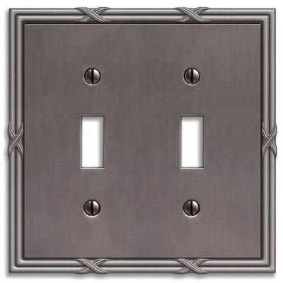 Well Known Nickel Metal Wall Art In Amerelle Ribbon And Reed 1 Gang Rocker Metal Wall Plate – Antique (View 11 of 15)