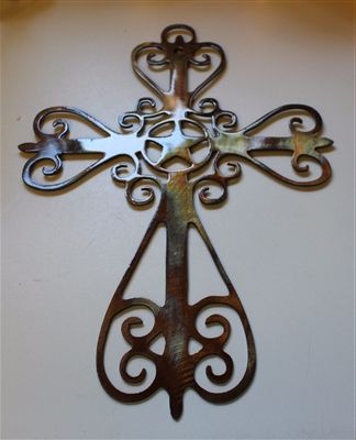 Well Known Western Ornamental Cross Metal Wall Art Decor In Sparks Metal Wall Art (View 6 of 15)