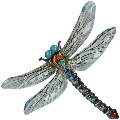 Well Liked Blue Metal Dragonfly Garden/Home Wall Art Ornament 35X28Cm Inddor For Dragonflies Wall Art (View 2 of 15)