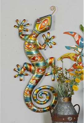 Well Liked Disks Metal Wall Art Pertaining To Large Colorful Metal Gecko Wall Art Sculpture Indoor Outdoor Lizard (View 5 of 15)